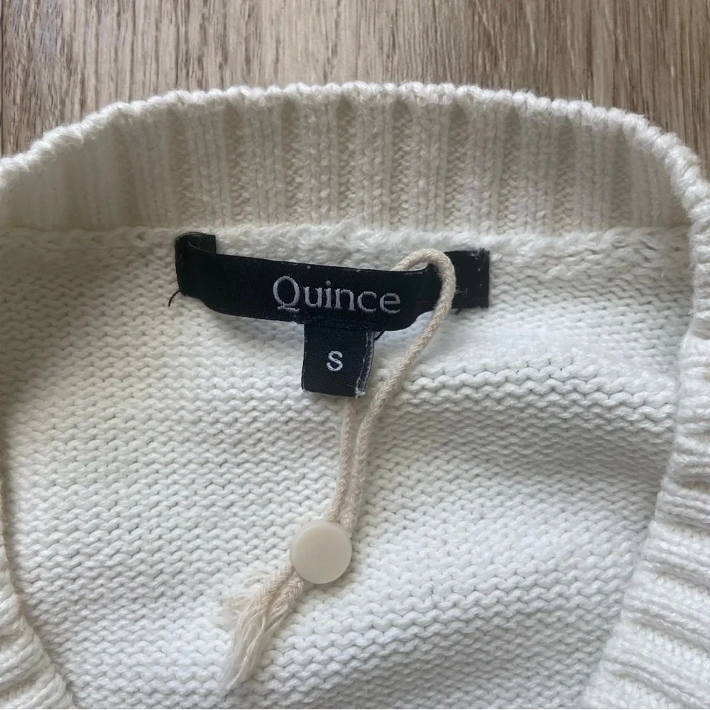 Quince Classic White Crew Neck Sweater - Picture 5 of 6